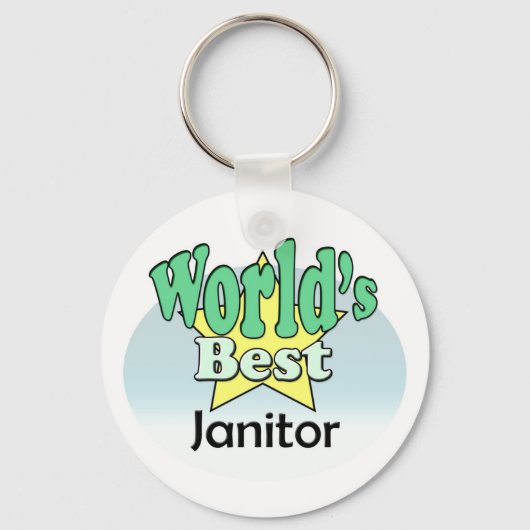 Beste Janitor ter wereld Sleutelhanger (Voorkant)