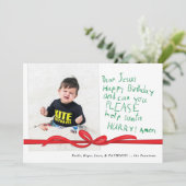 Beste Jesus Green Crayon notitie Foto Kerst Kaart (Staand voorkant)