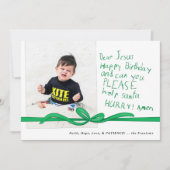 Beste Jesus Green Crayon notitie Foto Kerst Kaart (Voorkant)