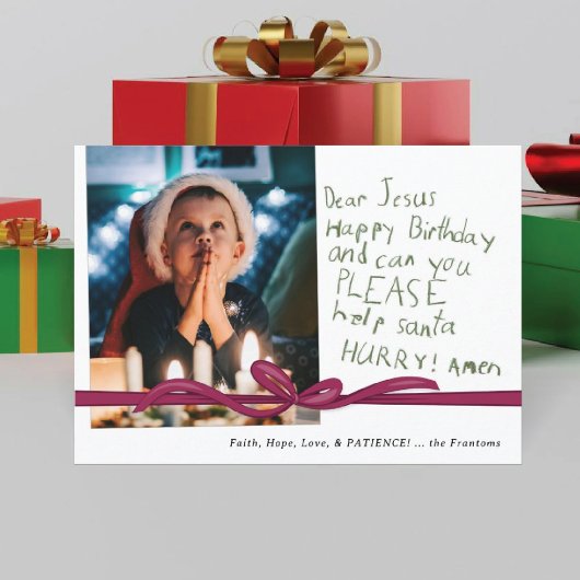 Beste Jesus Olive Crayon notitie Foto Kerst Kaart