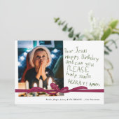 Beste Jesus Olive Crayon notitie Foto Kerst Kaart (Staand voorkant)