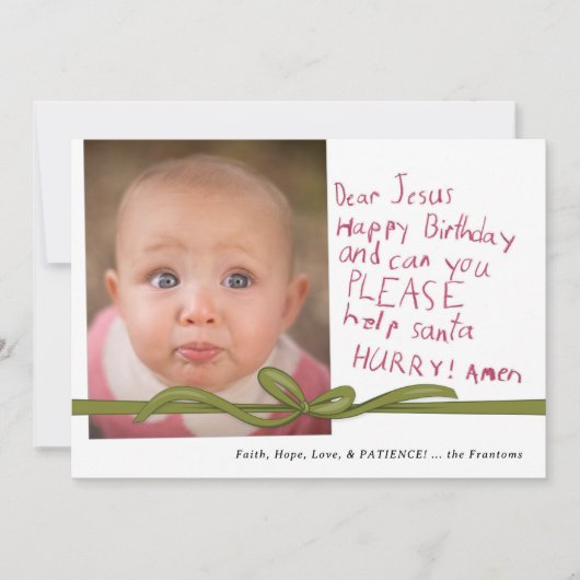 Beste Jesus Wine Crayon notitie Foto Christmas Kaa (Voorkant)