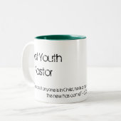 Beste jeugdpastor tweekleurige koffiemok (Voorkant links)