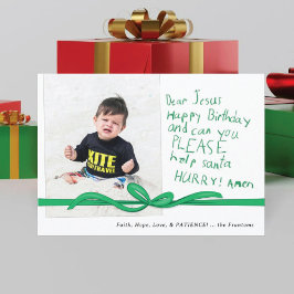 Beste Jezus Groene Krijtbriefje Foto Kerstkaart