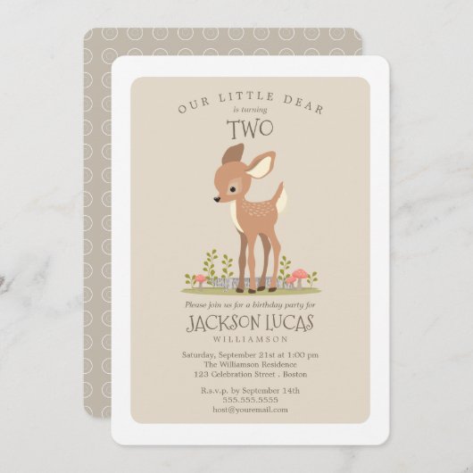 Beste Jongen Kleine Herten Kind Verjaardagsfeestje Kaart (Voorkant / Achterkant)