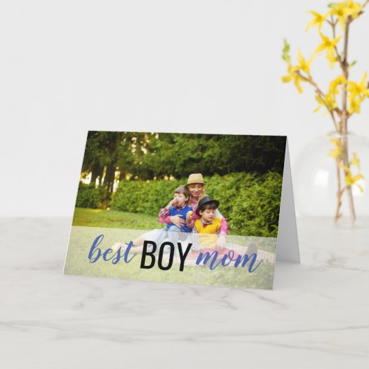 Beste Jongen Mama Foto Moederdag Kaart (Gele Bloem)