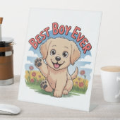 Beste jongen ooit reclamebord met voetstuk (Insitu)