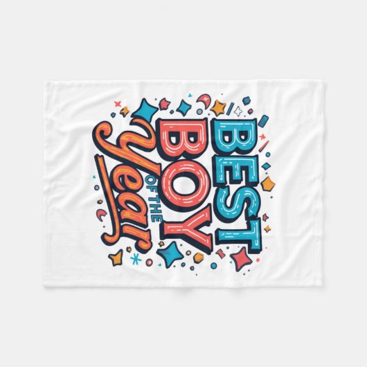 Beste Jongen Van Het Jaar Schattige Kinderen Fleec Fleece Deken (Voorkant (Horizontaal))