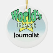 Beste journalist ter wereld keramisch ornament (Voorkant)