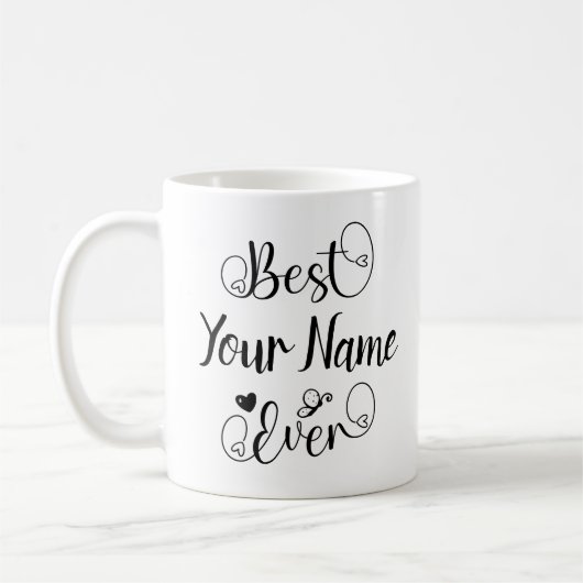 Beste Jouw naam ooit Typografie Script Koffiemok (Links)