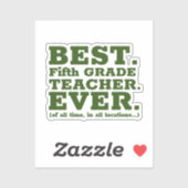 Beste juf/meester van de vijfde klas ooit sticker (Vel)