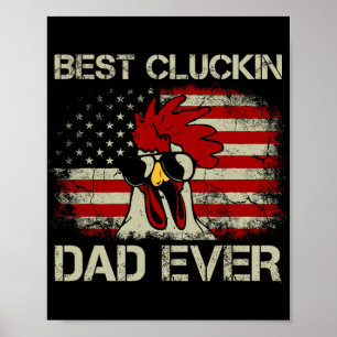 Beste Kakkende Papa Ooit Amerikaanse Vlag Kip Papa Poster