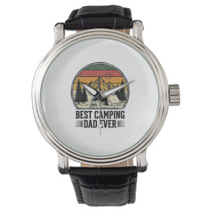 Beste kampeer vader ooit vintage outdoor shirt ont horloge