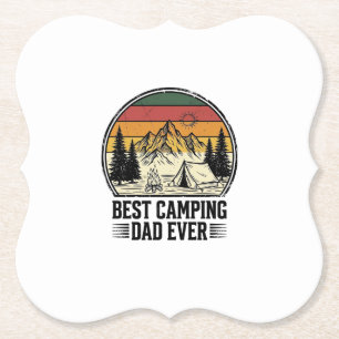 Beste kampeer vader ooit vintage outdoor shirt ont kartonnen onderzetters