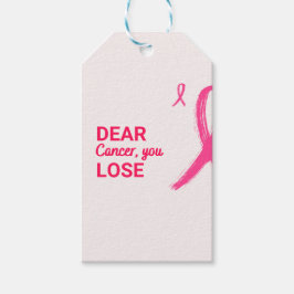 Beste Kanker, Jij Verliest | Roze Verzorgingspakke Cadeaulabel