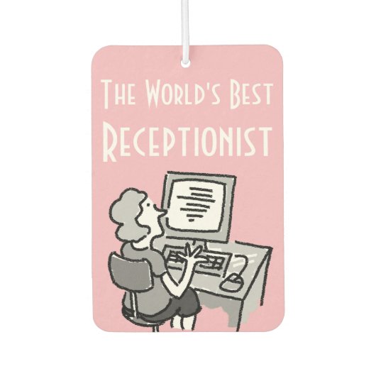 Beste Kantoor-receptionist ter wereld Luchtverfrisser (Voorkant)