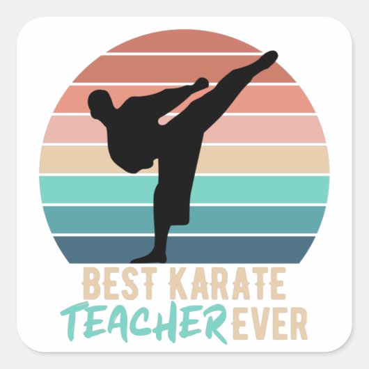  beste Karate-leraar Gift Vierkante Sticker (Voorkant)