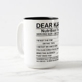 Beste Karen Nutrition Facts Tweekleurige Koffiemok (Voorkant links)