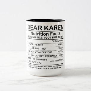 Beste Karen Nutrition Facts Tweekleurige Koffiemok