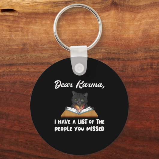 Beste Karma, ik heb een lijst met mensen die je he Sleutelhanger (Voorkant)