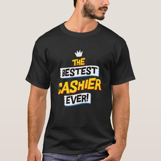 Beste Kassamedewerker, Grappige Beroepsbezigheid T-shirt (Voorkant)