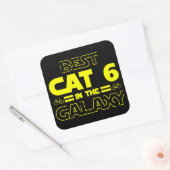 Beste kat 6 in de melkweg vierkante sticker (Envelop)