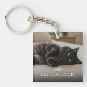 Beste Kat Aller Tijd De Naam en Foto van Je Huisdi Sleutelhanger