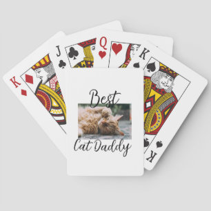 Beste kat Daddy ouders huisdier foto papa mama een Pokerkaarten