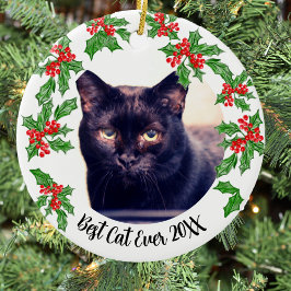 Beste Kat Kerstmis of Pet Memorial Keramisch Ornament