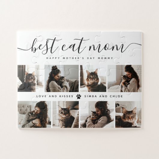 Beste kat mam: aangepaste Moederdag kat foto Legpuzzel (Horizontaal)