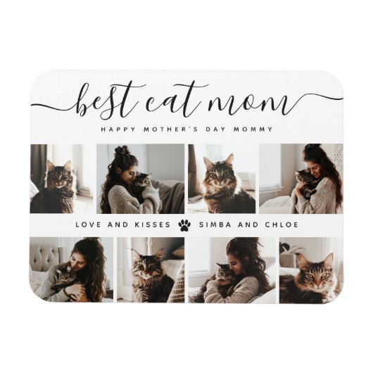 Beste kat mam: aangepaste Moederdag kat foto Magneet (Horizontaal)