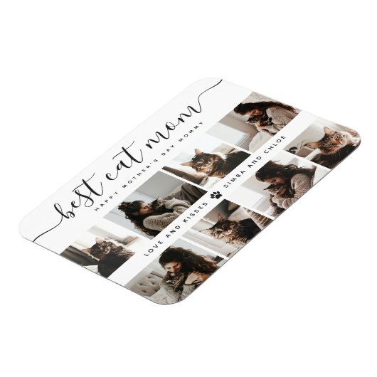 Beste kat mam: aangepaste Moederdag kat foto Magneet (Linkerzijde)