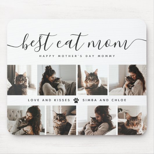 Beste kat mam: aangepaste Moederdag kat foto Muismat (Voorkant)