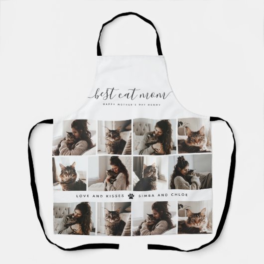 Beste kat mam: aangepaste Moederdag kat foto Schort (Voorkant)