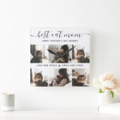 Beste kat mam: aangepaste Moederdag kat foto Vierkante Klok (Huis)