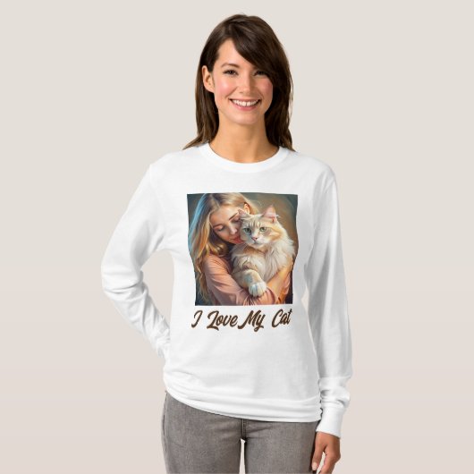 Beste Kat Mam - Gepersonaliseerde Vrouw Tshirt (Voorkant volledig)
