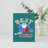 Beste kat mam in de wereld cadeau voor Moederdag Briefkaart (Staand voorkant)