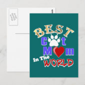 Beste kat mam in de wereld cadeau voor Moederdag Briefkaart (Voorkant / Achterkant)