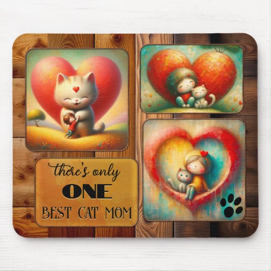 Beste kat mam kunst of foto muismat (Voorkant)