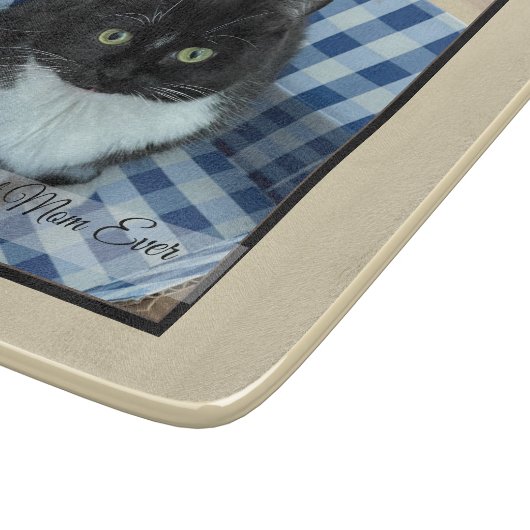 Beste kat mam ooit aangepaste foto en tekst snijplank (Hoek)