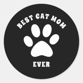 Beste kat mam ooit aangepaste tekst aangepast ronde sticker