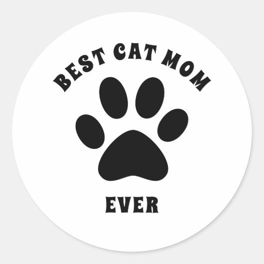 Beste kat mam ooit aangepaste tekst aangepast ronde sticker (Voorkant)