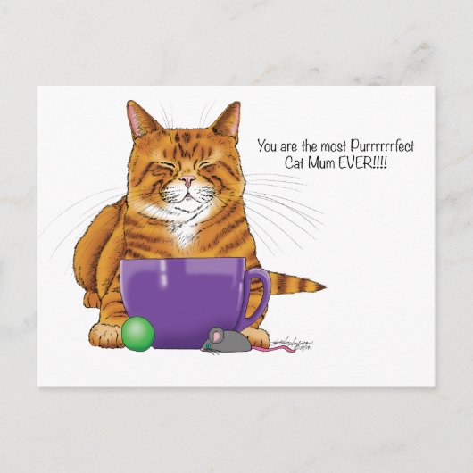 Beste kat-mam ooit! briefkaart (Voorkant)