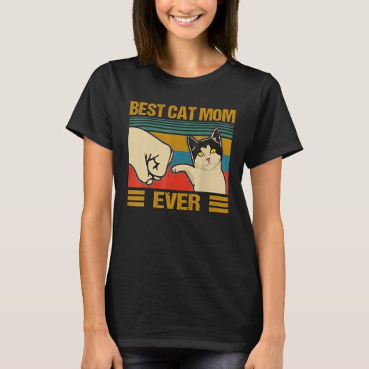  beste kat mam ooit bult, geschikt voor Retro Gift T-shirt (Voorkant)