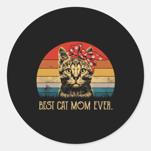  beste kat mam ooit leuk Moederdag kat mam Ronde Sticker (Voorkant)