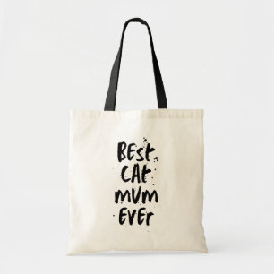 Beste kat mam ooit modern eenvoudig trendy grunge tote bag