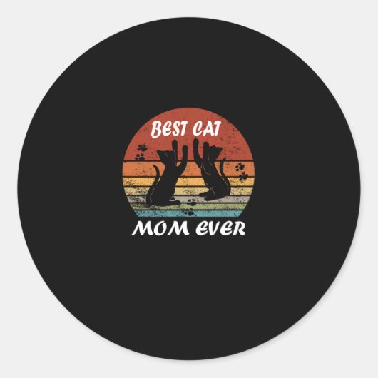 Beste kat mam ooit moeder dag cadeau grappig ronde sticker (Voorkant)