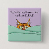 Beste kat mam ooit! Moederdag Vierkante Button 5,1 Cm (Voorkant)