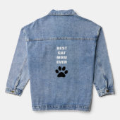 Beste kat mam ooit poot afdrukken Moederdag 2024 Denim Jacket (Achterkant)