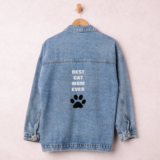 Beste kat mam ooit poot afdrukken Moederdag 2024 Denim Jacket (Hangar)
